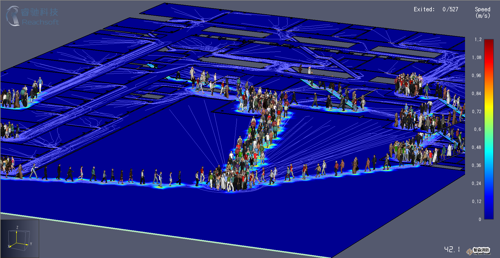 西安消防安全評(píng)估西安人員疏散能力模擬分析軟件Pathfinder11