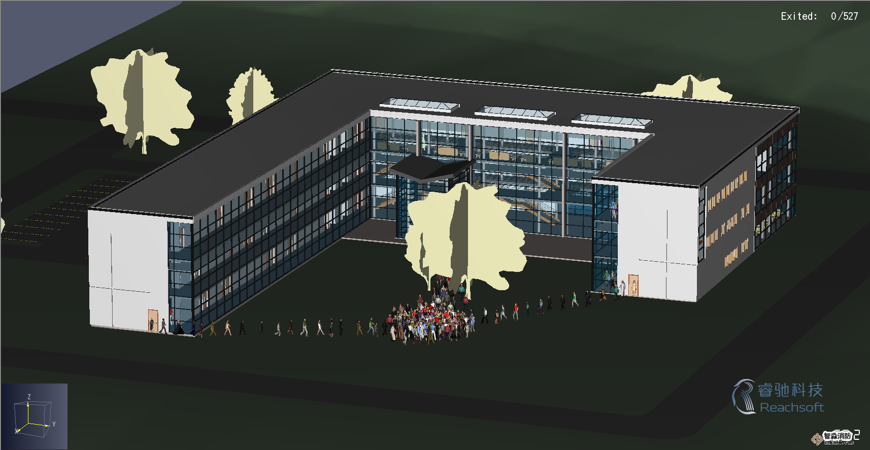 西安消防安全評(píng)估西安人員疏散能力模擬分析軟件Pathfinder9